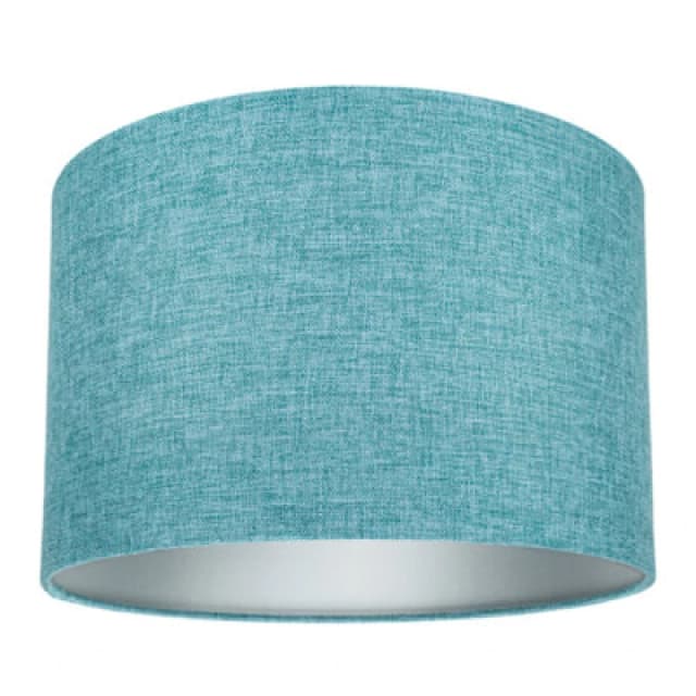 Happy Homewares Contemporary And Sleek 12" Teal Linen Fabric Drum Lamp Shade 60W Maximum