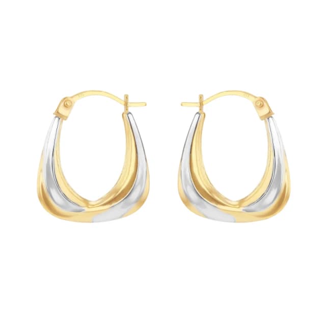 Be You 9ct Gold 2-Colour Mini Hoops Gold female One Size