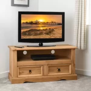 Corona 2 Drawer TV Unit Weathered Pine (Brown)