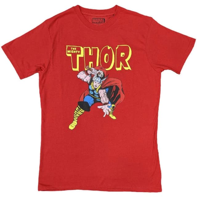 Marvel Thor Hammer T Shirt Red unisex