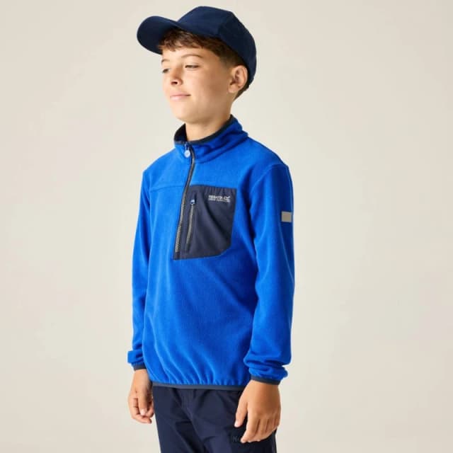 Regatta Frankie Half Zip Fleece in Bright Blue Size: 15-16 Years Bright Blue Unisex 15-16 Years