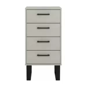 4 Drawer Narrow Chest of Drawers Grey Wax Finish