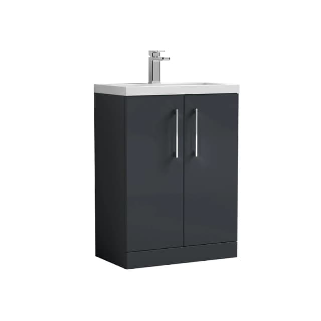 Balterley Floor Standing 2 Door Vanity Polymarble Basin Soft Black 600mm Black