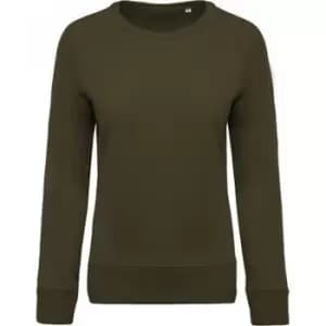 Kariban Womens/Ladies Organic Raglan Sweatshirt (M) (Moss Green)