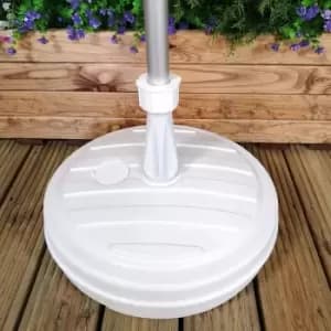 13kg / 13 Litre Capacity Water Filled Garden Parasol / Umbrella Base in White