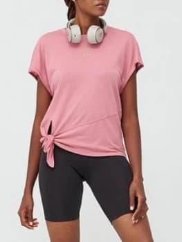 Nike Training Pro Side Tie T-Shirt - Pink