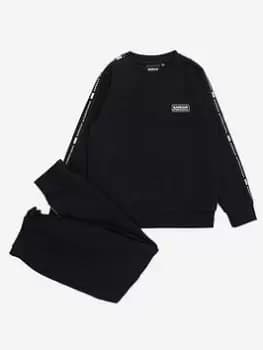 Barbour International Boys Holburn Crew Neck Tracksuit - Black, Size Age: 14-15 Years