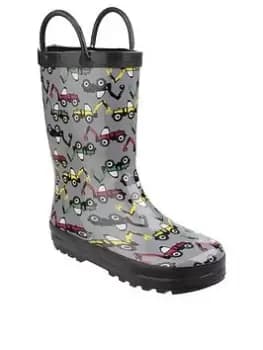 Cotswold Boys Digger Wellington Boots, Grey, Size 10.5 Younger