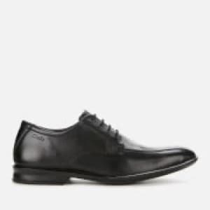 Clarks Mens Bensley Run Leather Derby Shoes - Black - UK 10
