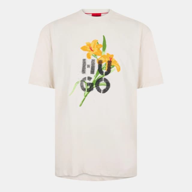 Hugo Mens Dilablumi T-Shirt Open White male S