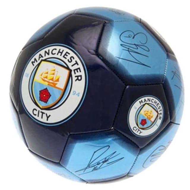 Manchester City Fc Printed Signature Mini Football Sky Blue/blue/white (1)