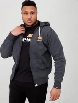 Ellesse Plus Size Miletto Zip Through Hoodie - Dark Grey Marl