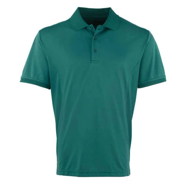 Premier Premier Men Coolchecker Pique Polo Shirt in Bottle Green Size: Small Bottle Green S Male 5063527056450