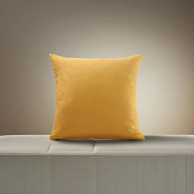 Essential Living Plain Velvet Chenille Cushion - Ochre, Yellow VCCFOCH