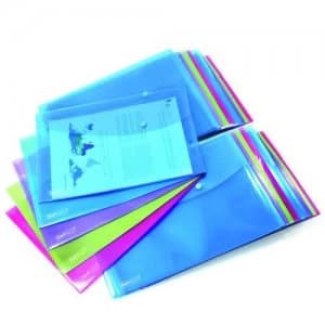 Rapesco Foolscap Popper Wallet Bright Pack of 20 1494