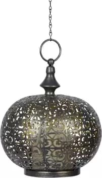 Oriental Style Hanging Garden Lantern with USB Rechargeable LED