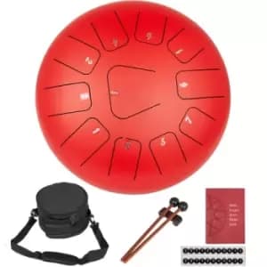 Tongue Drum 10" 11 Notes Percussion Instrument W/ Bag Book Mallets Finger Picks