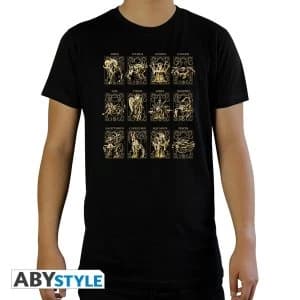 Saint Seiya - 12 Golden Saints Mens Large T-Shirt - Black