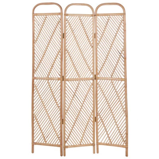 Beliani 3 Panel Room Divider Cosenza Light Brown 106cm 180 Cm