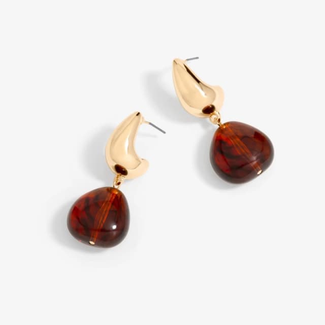 Mood Gold Tort Resin Dome Droplet Earrings Gold