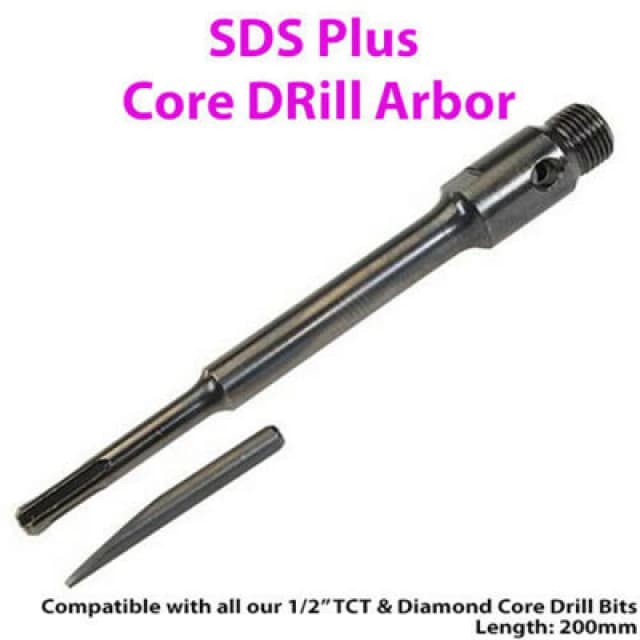Loops 200mm SDS Hex Core Drill Arbor Bit Fits ½" BSP TCT & Diamond Core Drill Multi