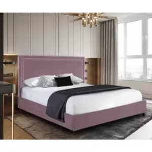 Sensio Upholstered Beds - Plush Velvet, Double Size Frame, Pink - Pink