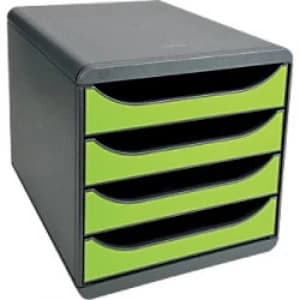 Exacompta Drawer Unit Big-Box Polystyrene Grey, Green 27.8 x 34.7 x 26.7 cm
