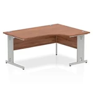 Dynamic Corner Right Hand Crescent Desk Walnut MFC Cable Managed Cantilever Leg Grey Frame Impulse 1600/1200 x 600/800 x 730mm