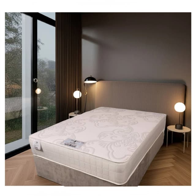 Knight Sleep Hybrid Memory Foam Coil Spring Mattress Designed For The Ultimate Sleep, Breathable With Back Support in White Size: Small Single White