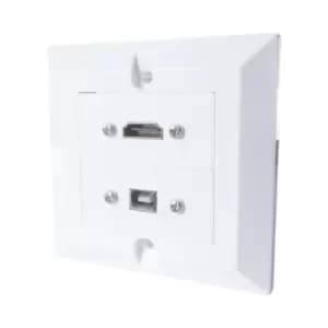 5m Single Gang AV Cable Kit with HDMI and USB Type B Module