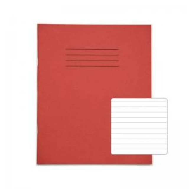 RHINO 8 x 6.5 Exercise Book 48 Page, Red, F8 (Pack of 100)
