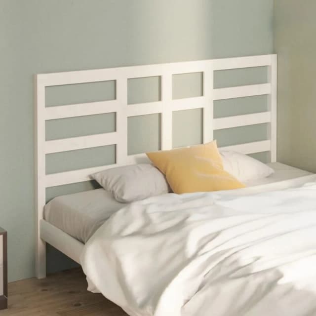 Vidaxl Bed Headboard White 126X4X104cm Solid Wood Pine, White 818131
