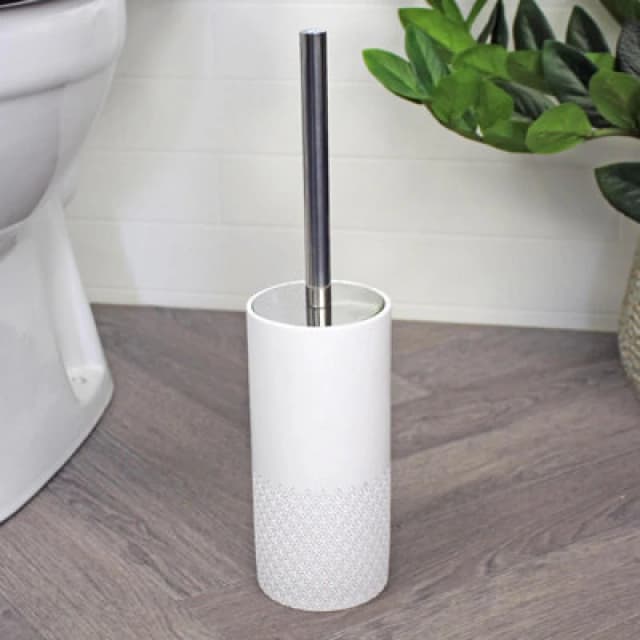 Showerdrape Chantilly White Collection Toilet Brush & Holder White