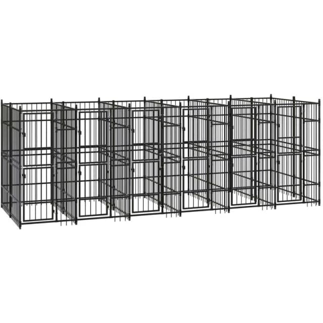 VIDAXL Outdoor Dog Kennel Steel 11.06 m² Vidaxl 8720286871201