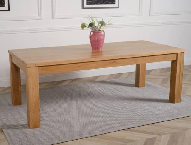 Thats Furniture Dakot 222cm Chunky Extra Large Solid Oak Dining Table in Light Oak Light Oak Unisex