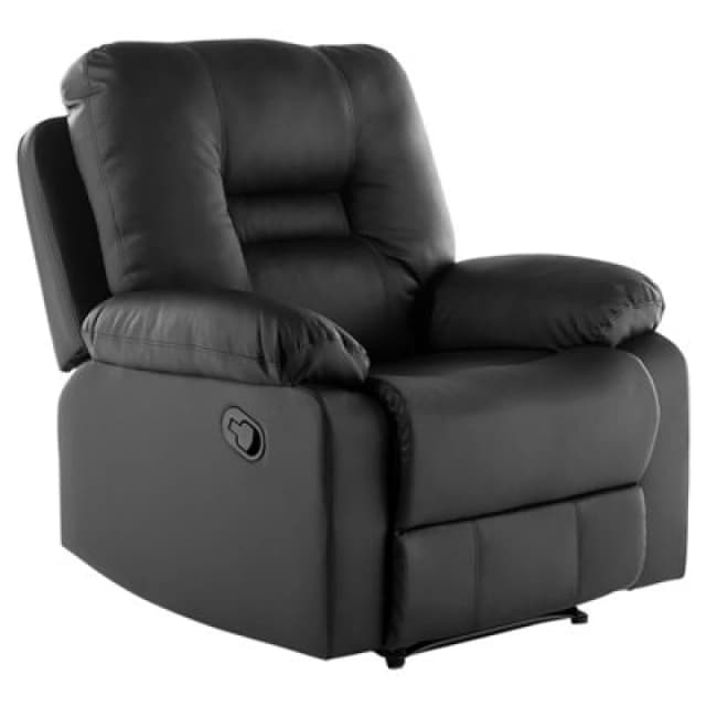 Beliani Recliner Chair Bergen Faux Leather Black
