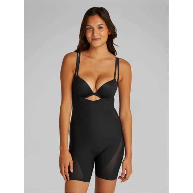 Calvin Klein Womens Sculpt Firm Seamless Compression Shapewear Bodysuit Black female 8 (XS)