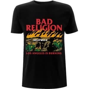 Bad Religion - Burning Black Unisex Large T-Shirt - Black