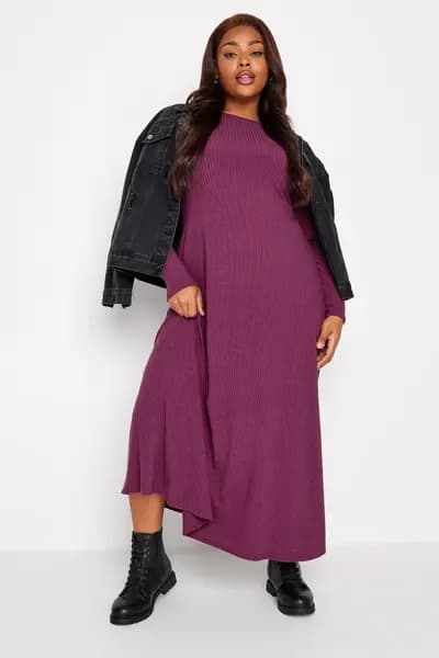 Yours Maxi Swing Dress Purple