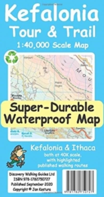 Kefalonia Tour and Trail Map Sheet map, folded