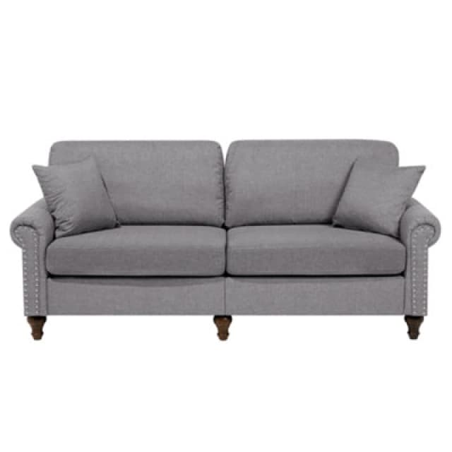 Beliani Sofa 3 Seater Otra Fabric Light Grey
