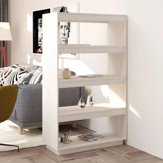 Vidaxl Book Cabinet/Room Divider White 80X35X135cm Solid Pinewood, White 810890