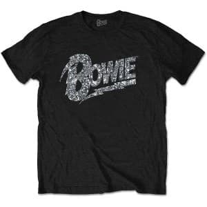 David Bowie - Flash Logo Mens Large T-Shirt - Black