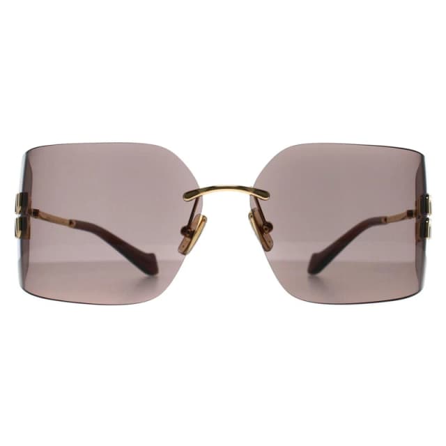 Miu Miu Womens Rimless Gold Light Purple Brown MU54YS Gold Female One Size