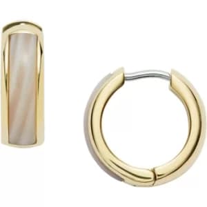 Ladies Fossil Plated Stainless Steel Classics Classic Hoops