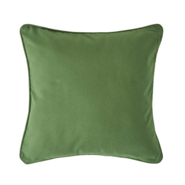 Homescapes Cotton Plain Olive Green Cushion Cover, 45 X 45 Cm