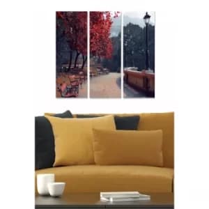 MDF1072829 Multicolor Decorative MDF Painting (3 Pieces)