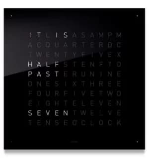 QLOCKTWO Classic Black Ice Tea Wall Clock 45cm