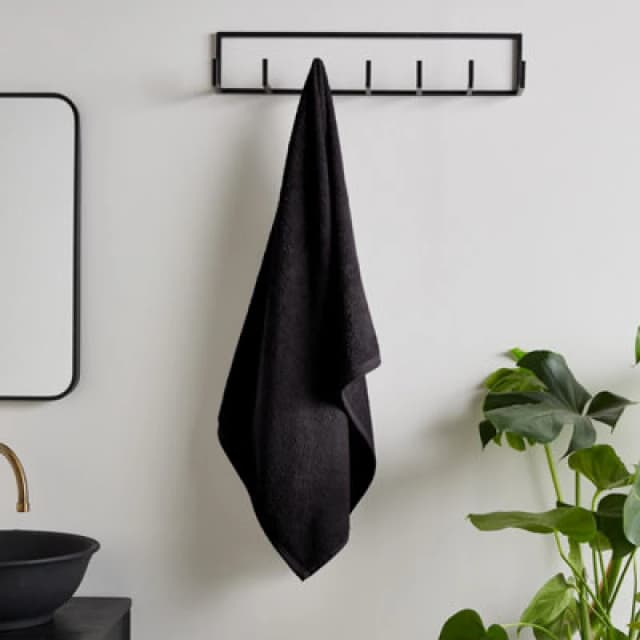 Catherine Lansfield Catherine Lansfield 'Quick Dry Cotton' Towel Collection in Black Size: Bath Sheet Black Bath Sheet Unisex 5057681107042