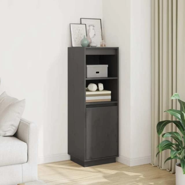 VIDAXL Highboard Grey 37x34x110cm Solid Wood Pine Vidaxl 8720286841099